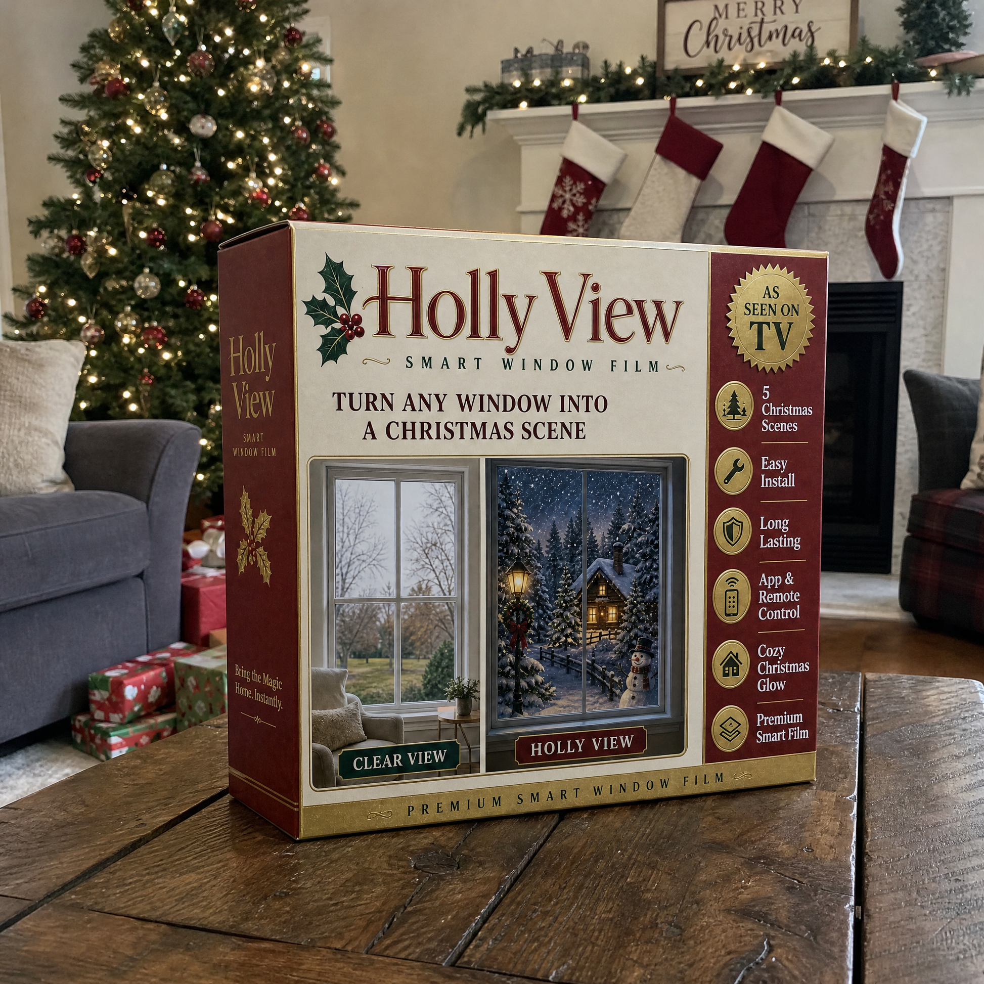 Smart Christmas window display film
